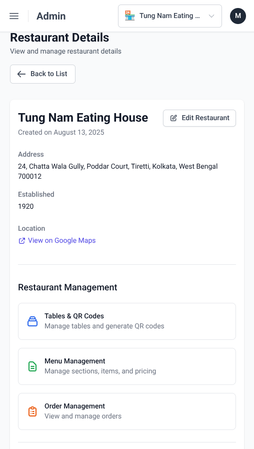Admin Dashboard Screenshot